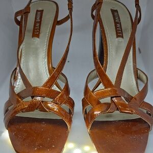Nine West Brown Strappy Heels